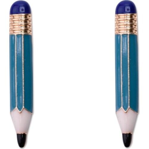 Korean Cute Earrings for Girls Kid Women Harajuku Kawaii Funny Fine Enamel Pencil Cigarette Geometric Earrings Brincos Oorbellen