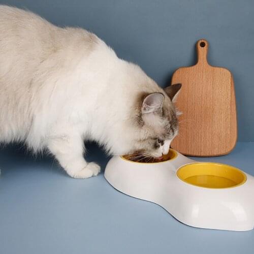 Egg Yolk Shape Pet Bowl Drinking Bowl Dog Bowl Cat Bowl Food Bowl Anti-overturning Single Bowl Double Bowl Water Bowl
