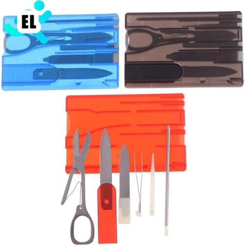 Multifunction 10 In 1 Pocket Credit Card EDC Tools Outdoor Survival Camping Equipment 1 Box Portable Hiking Card Tools