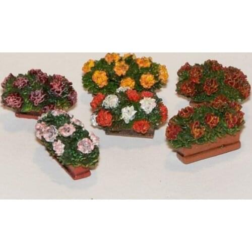 Scene model resin flower pot (6 pcs) 1:35 sand table model