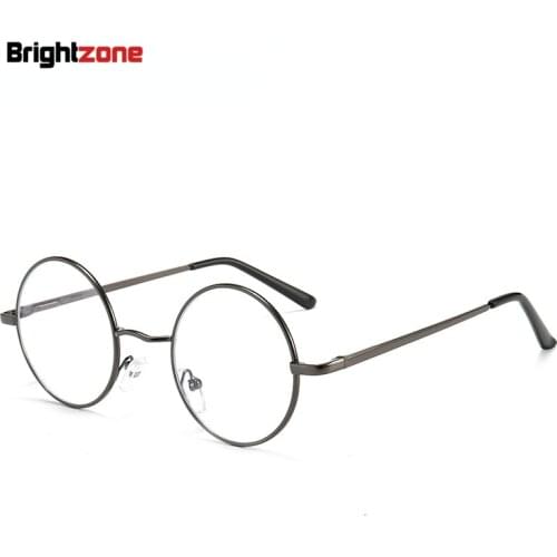 New Pattern Vintage Anti-Blue Light Blocking UV Protection Men Women Round Metal Plain Indoor Oculer de grau Eyeglasses Frame