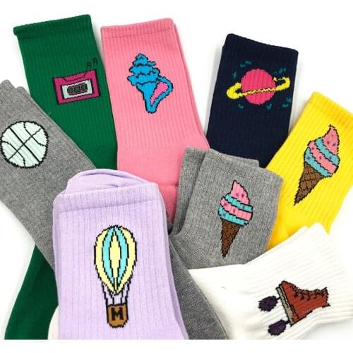 Wholesale Men&Womens Crew Socks Harajuku Colorful Funny Cute Cactus Patterned Cotton Lover Sock