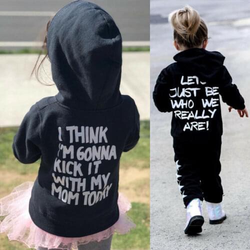Autumn Toddler Kid Baby Boy Girls Clothes Hooded Long Sleeve Letter Print Top Hoodie Letter Casual Sweatshirt