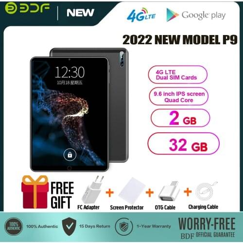 BDF Tablet Android 10 Inch 3G Phone Call Android 9.0 2GB/32GB Tablet Pc Dual Sim Cards WiFi Bluetooth Google Play 10.1 Tablets