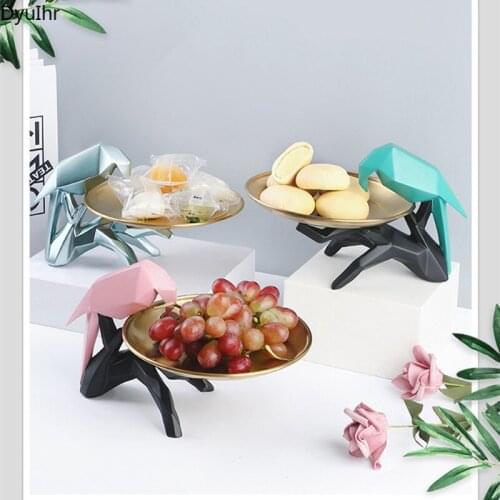 DyuIhr Nordic Creative Abstract Animal Storage Tray Resin Crafts Housewarming Gift Home Bedroom Study Living Room Storage Tray