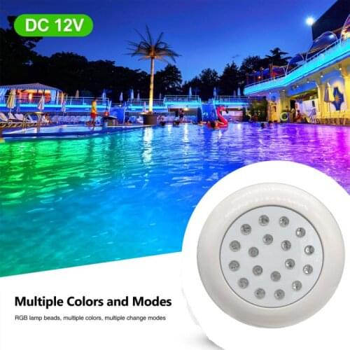 Pool Light 12V Underwater Lights IP68 Seven Color RGB Underwater Lamp Ambient Light Wall Mounted Led Wireless Remote Control
