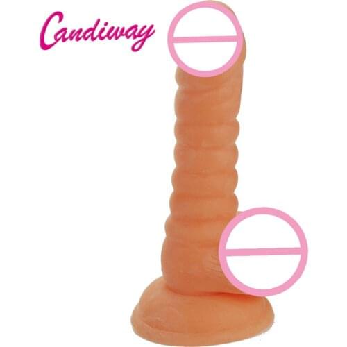 Realistic bold Screw Dildo Flexible penis textured cock shaft and strong suction cup female masturbation Sex toy for women