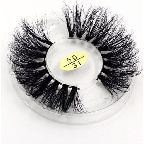 25mm 5D 31 Very Long Fluffy Real Mink Lashes Natural Makeup Strip Eyelashes False Volume Eyelash Extension Dramatic Faux Cils