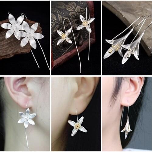 Sasusp Temperament Flower Earrings For Women Dangle Earings Party Shopping Drop Earrings Jewelry 2020