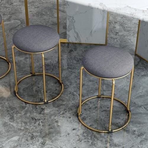 Light Luxury Home Dining Table Stool Net Red Small Stool Nordic Modern Minimalist Lazy Round Stool Person Storage Bench