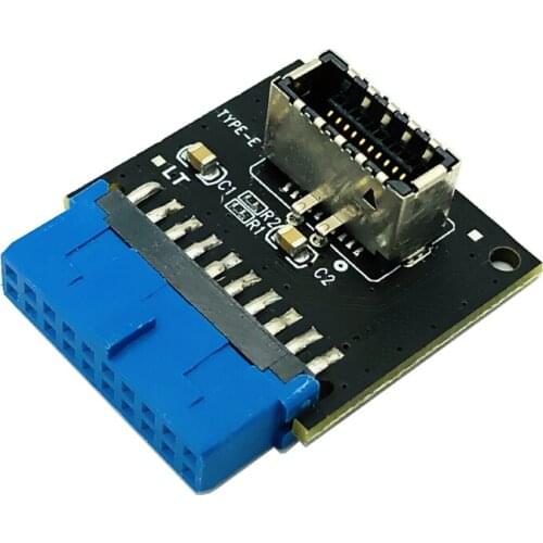 USB 3.0 Internal Header to USB 3.1/3.2 Type C Front Type E Adapter 20pin to 19pin Converter for PC Motherboard Connector Riser