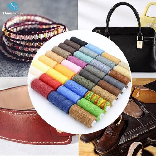 ThinkThings Waxed Sewing Thread 12M 150D 0.8Mm For Sewing Leather Bookbinding Flat Sewing Line Leather Tool For DIY Handicraft