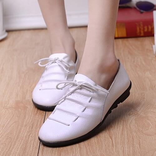 Women Flats Shoes Ladies Shoes For Women Lace Up Platform Woman Shoes Moccasin Woman Slip-On Womens Ballet Flats Plus Size