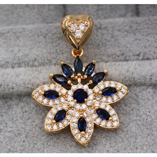 Bohemian Pendant for Women Gold Filled Green Red Zirconia Stone Necklace Pendant Fashion Wedding Jewelry accessories Gift