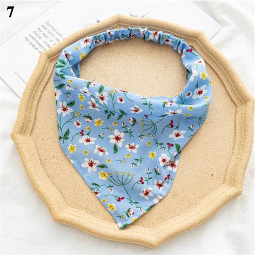 Floral Print Big Flower Triangle Headband For Women Girls Head Hair Scarf Women Hair Accessories Scrunchies Elastic Hair Band