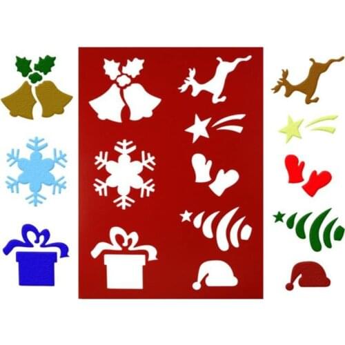 1PC Christmas Cake Stencil DIY Plastic Cake Cookie Coffee Flower Spray Stencils Birthday Cake Mold Decorating Cake Tools