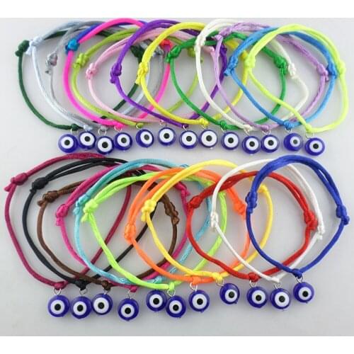 10pcs Acrylic Blue eye bead Red Cord String Bracelet Protection Luck Adjustable Happiness Bracelets Bangle
