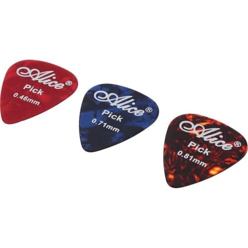 100pcs/lot Guitar Picks 0.46 / 0.71 / 0.81mm Smooth Celluloid Colorful Plectrum for Guitars Bass Ukulele