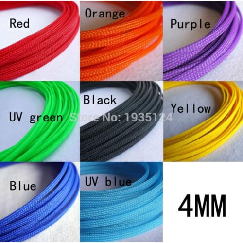 5M 4mm Shielding Sheathing Auto Wire Harnessing Black Nylon Braided Cable Sleeving