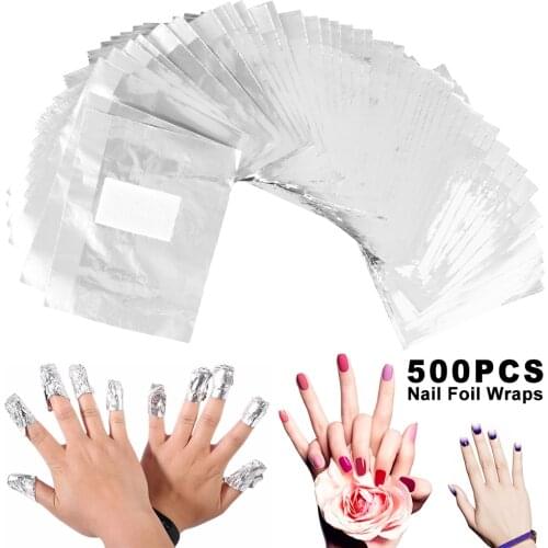 500Pc Nail Towel Remover Tin Foil Aluminium Foil Nail Art Soak Off Polish Nail Removal Wraps Manicure Pedicure Tool Easy Cleaner