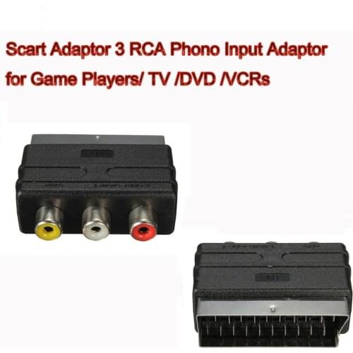 RGB scart plug male to 3 RCA Phono female AV adapter adaptor converter INPUT for TV DVD VCR Game player NES SNES