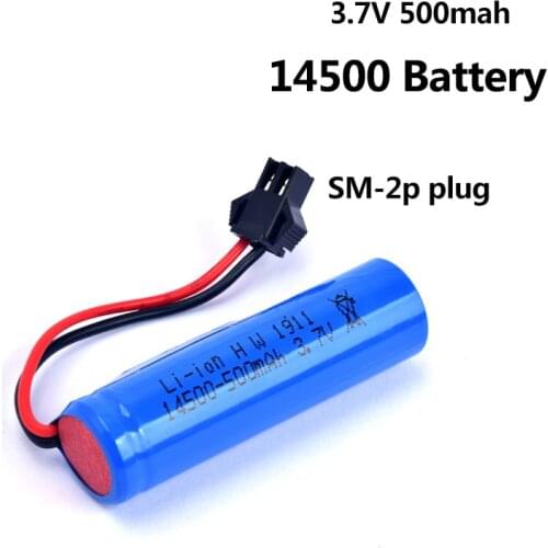 14500 Battery For C2 D828 RC Car Parts 3.7V 800mah Rechargeable Li-ion Battery for JJRC RC Stunt Dump Car Toys Accessories SM-2P