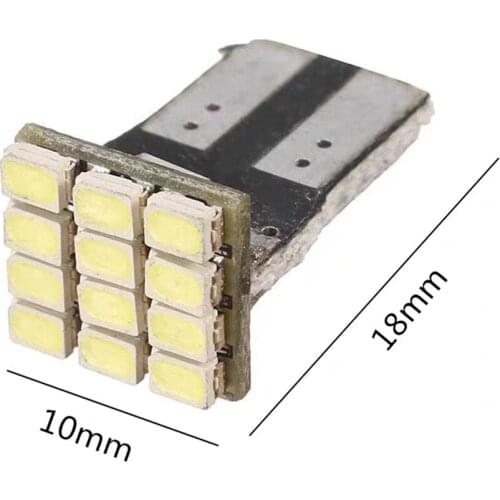 10PCS T10 12SMD 1206 Car Wedge White LED DC 12V No Error Decoder Car External Lights License Plate Corner lamp Backup Lamp