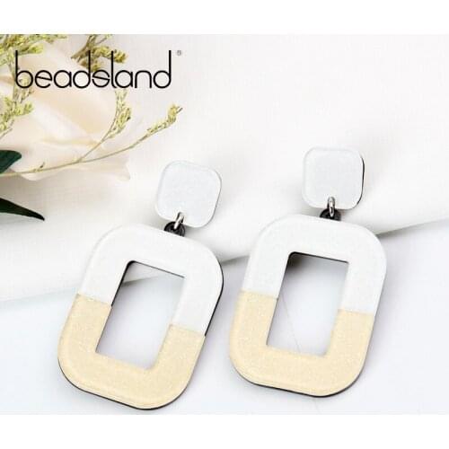 Beadsland Acetic Acrylic Fashion Drop Earrings Cute Romantic Square Women Girls Gift 38773