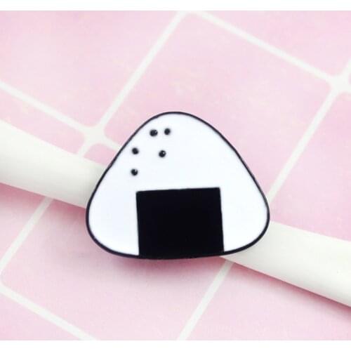 Cute cartoon white rice ball brooch sushi enamel brooch Japanese food sushi enamel badge jewelry children jewelry gift