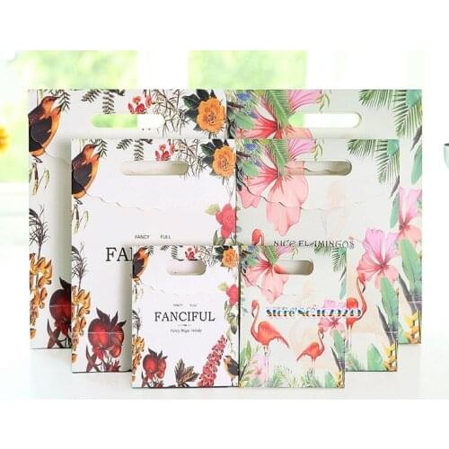 Flamingo Paper Gift Bags,clothing jewelry packing, sweet Valentines Day Candy Bag, Wedding Birthday Party Supplies Bags