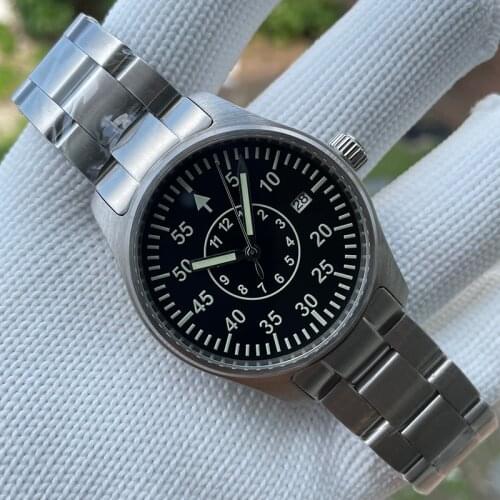 STEELDIVE Mens Pilot Watch Men Automatic Watch Diving 200m Waterproof Mechanical Wristwatch C3 Luminous NH35 Clock Sapphire