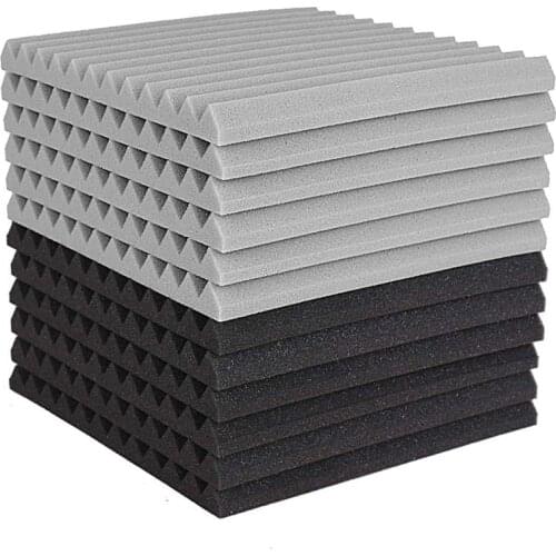 New 12 Pcs Acoustic Foam Board,Studio Wedge Tile,Acoustic Foam Soundproof Pyramid Studio Treatment Wall Panel 2.5X30X30cm