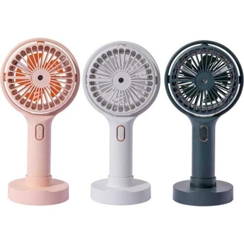 EAS-Handheld Bracket Humidify Portable Humidification Small USB Fan Household Humidification Spray Fan with Light