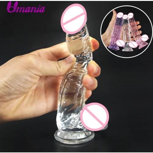Erotic Soft Jelly Dildo Anal Butt Plug Realistic Penis Strong Suction Cup Dick Toy for Adult G-spot Massage Sex Toys for Woman