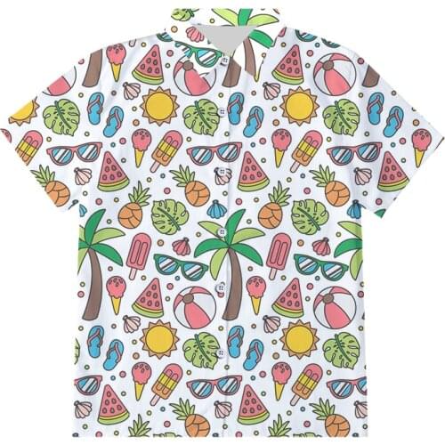 IFPD EU size 3D Print Tropical style button shirts Mens Summer beach Shirts Short Sleeve Harajuku Tops Man shirts Dropshipping