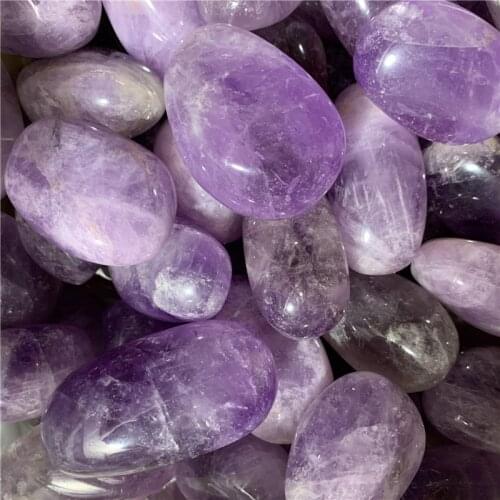 Hot sale 1000g natural amethyst polished palm stone reiki healing crystals gemstone for home decoration