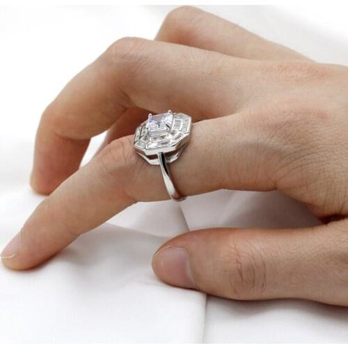 New Arrival 925 Sterling Silver Rings For Women CZ Stone Engagement Rings Classic Style Big Stone Fine Jewelry Wedding Rings