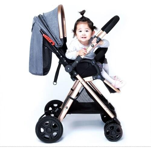 High landscape baby stroller lightweight folding four wheel stroller can sit reclining baby two-way stroller stroller