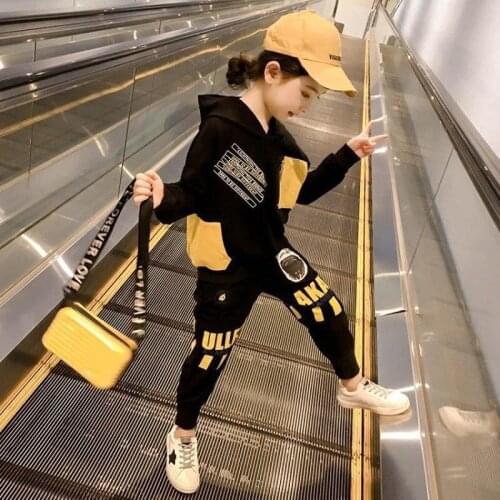 Girls Clothes 2pcs Spring Autumn Baby Girl New Sports Top Sets Kids Clothing Set ChildrenFashion Hoodie + Pants Two-piece Suit