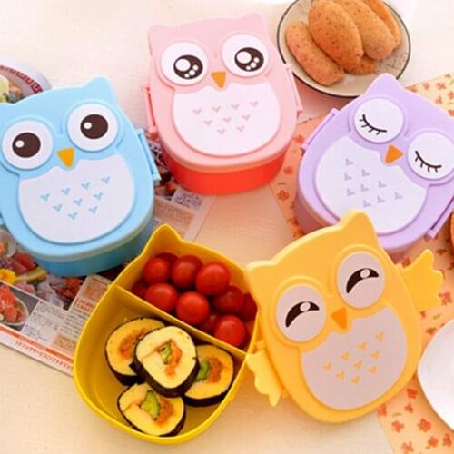 Cartoon Owl Lunch Box Bento Food Storage Container Microwave Hearting Students Office Workers Travel Outdoor Portable Lunch Box