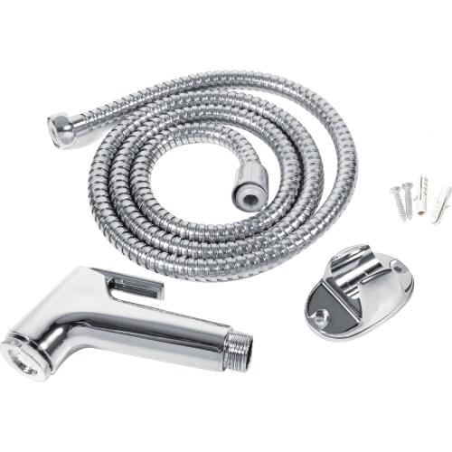 1 Set Multi-functional Bidet Sprayer ABS Bathroom Handheld Toilet Bidet Shower Sprayer Hose Holder Wall Bracket Set