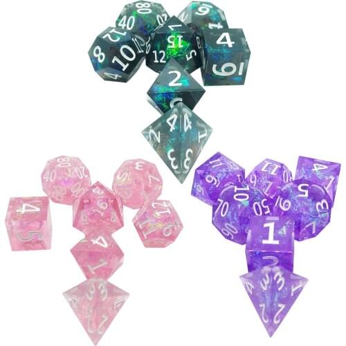 7pcs/set Polyhedral Multi Sides Numbers Dice Role Playing Board Game for Bar Pub Club Party Tale Game Accessories
