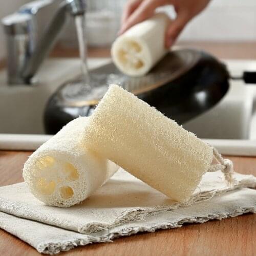 Natural Kitchen Soft Loofah Sponge Dishwashing Cloth Sponge Cleaner Luffa for Kitchen Bathroom Cleaning Pot Bowl Brush Tools