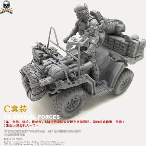 1/35 Resin Kits US Navy SEALs and Terrain Vehicles (C Set) Resin Model Self-assembled DXC-05