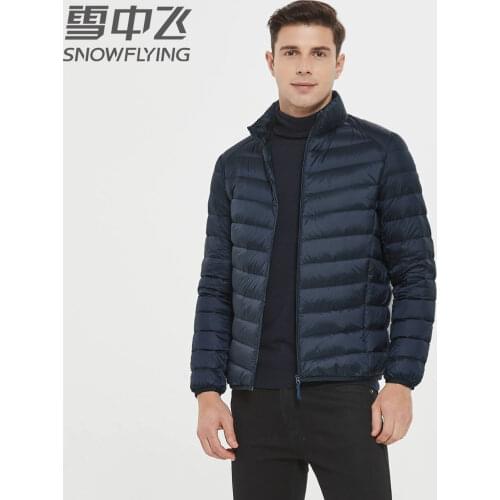 New Autumn Winter Man Duck Down Jacket Ultra Light Thin Plus Size Spring Jackets Men Stand Collar Outerwear Coat