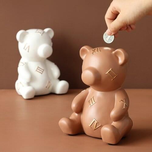 Teddy Bear Big For Kids Saving Pot Money Secret Storage Cash Box Bear Picture For Home Decor Piggy Coin Bank