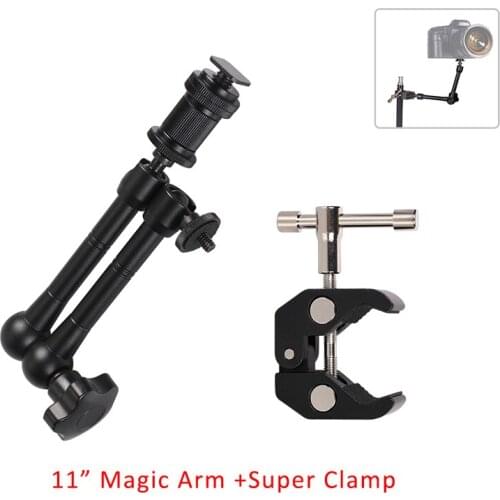 7/11inch Adjustable Articulated Camera Super Clamp Magic Arm For Canon Nikon Sony Speedlight Monitor Microphone Flashes Slider