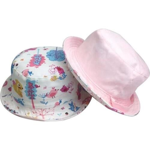 Infant Summer Outdoor Baby Girls Animal Cotton Sun Cap Baby Hat Cartoon Pattern Prints Beach pot Hats Headwear Caps Brim Sun Hat