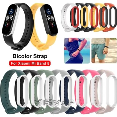 Silicone Wrist Strap for Xiaomi Mi Band 5 Smart Watches Sports Bracelet Accessories Miband 5 NFC Wristband