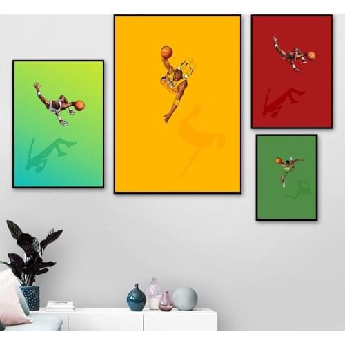 Modern Figure Canvas Painting Basketball Sports Famous Star Posters and Prints Wall Art Pictures for Living Room Home Decoration
